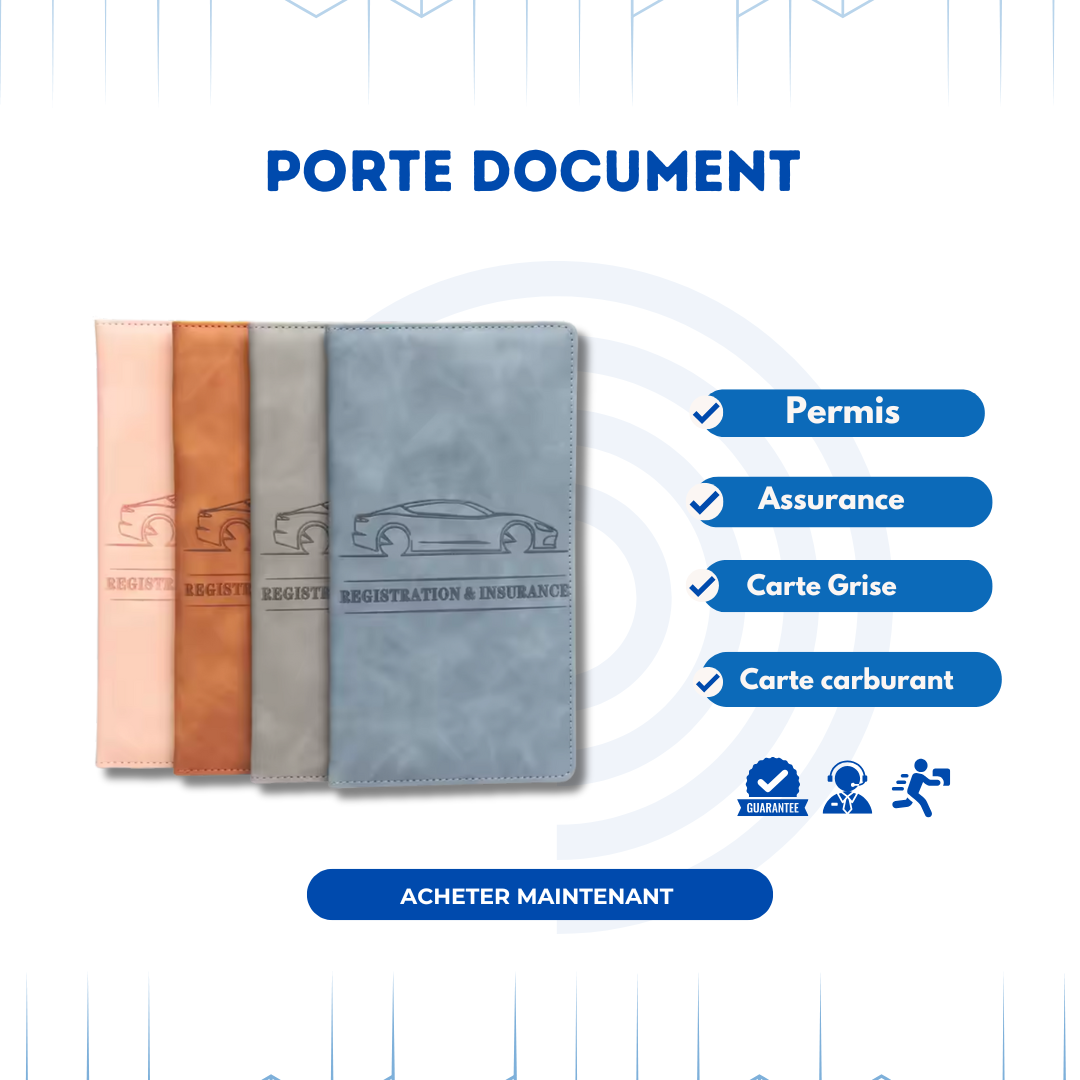 Porte-Documents Voiture – Format Compact & Élégant pour Vos Papiers Auto