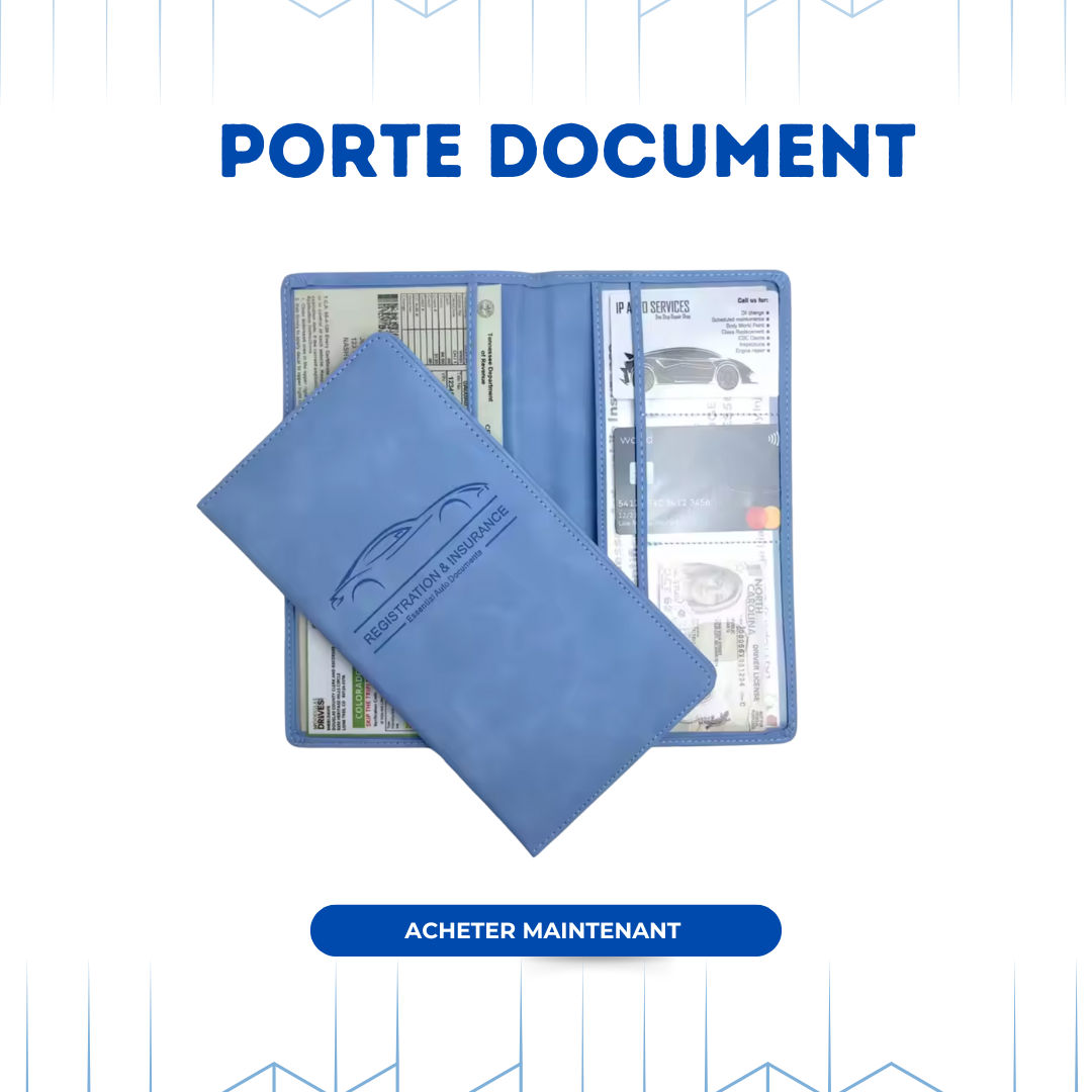 Porte-Documents Voiture – Format Compact & Élégant pour Vos Papiers Auto