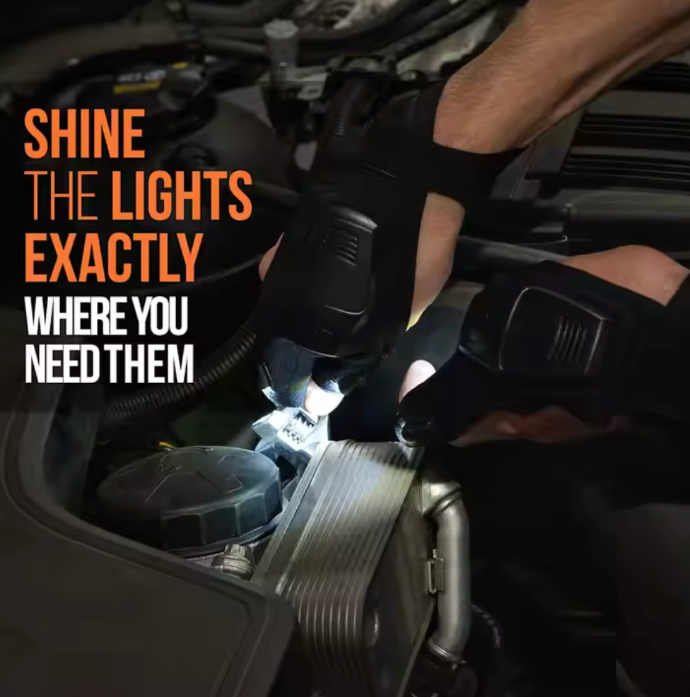 🔦 Gants avec Lumière LED Intégrée - Rechargeables et Ajustables