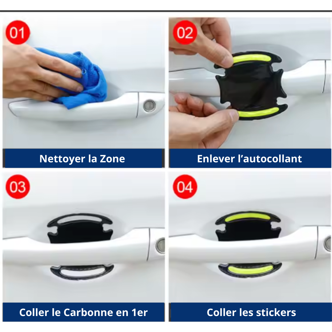 Stickers de Protection Réfléchissants pour Poignées de Voiture – Sécurité & Style