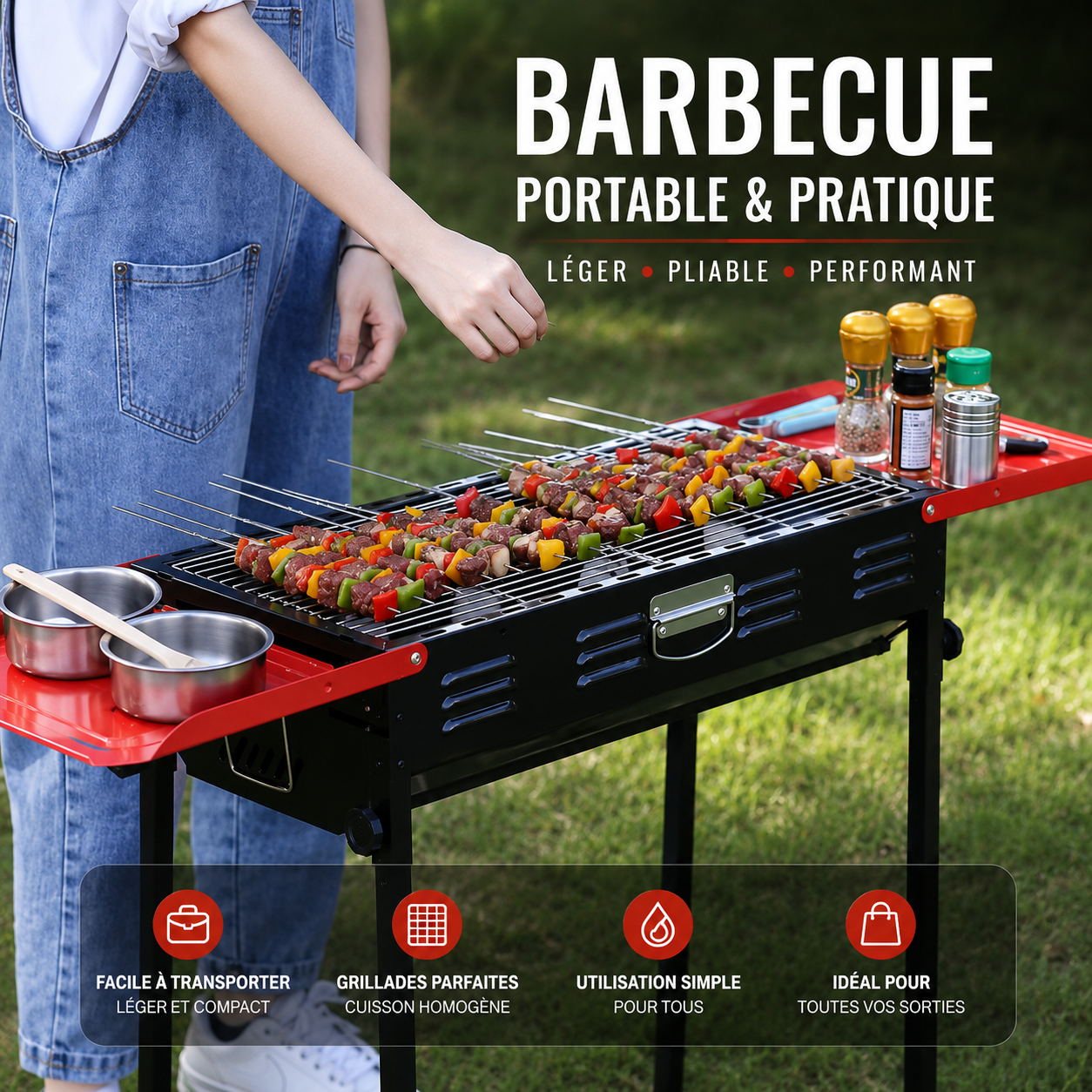BARBECUE PORTABLE PLIABLE