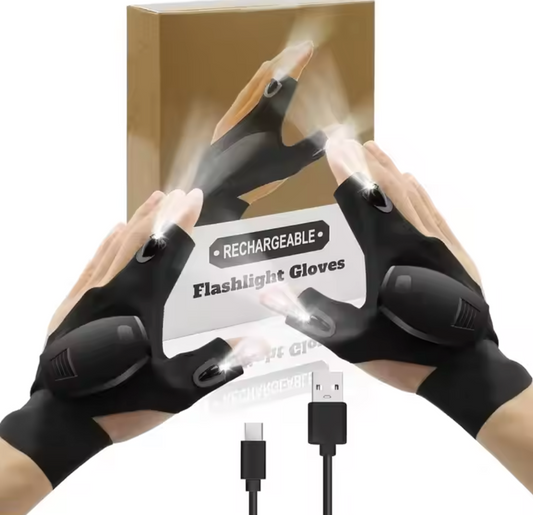 🔦 Gants avec Lumière LED Intégrée - Rechargeables et Ajustables