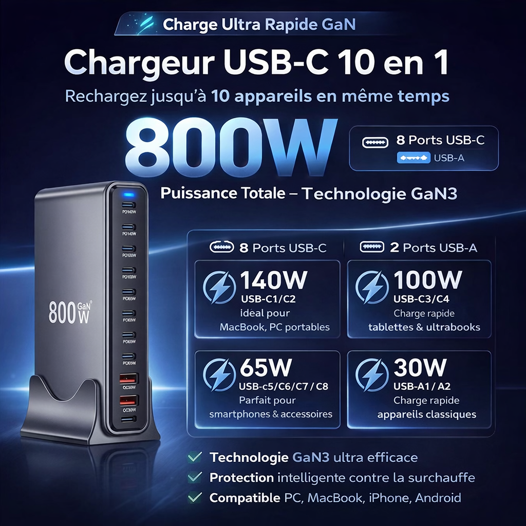 Chargeur Multiport 10 en