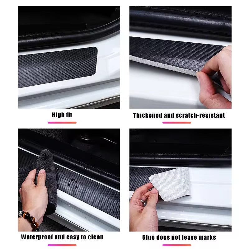 Protections Carbone Autocollantes – Seuils de Porte Universels (Lot de 5)